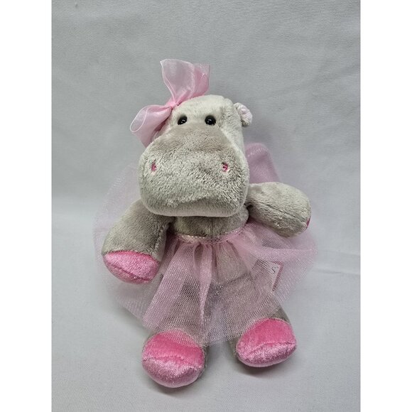 Douglas cuddle toys plush Lulu Gray Hippo ballerina 9" Plush- FACTORY ERROR ARM - Picture 9 of 15